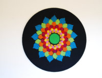 Lotusblüte, Ø 90cm, teilweise bestickt, Merinowolle